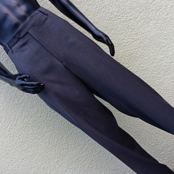 GIORGIO VALENTINI MEN'S GREY FRONT FLAT TROUSERS  W/TOLLEGNO 1900 LUXURY FABRIC - Picture 8 of 17